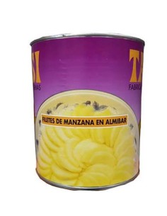 FILETES DE MANZANA EN ALMIBAR 3 KGS.